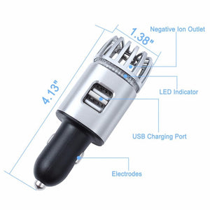 Ionkini 2-in-1 Car Air Purifier & Dual USB Quick Charger (Model JO-6291)