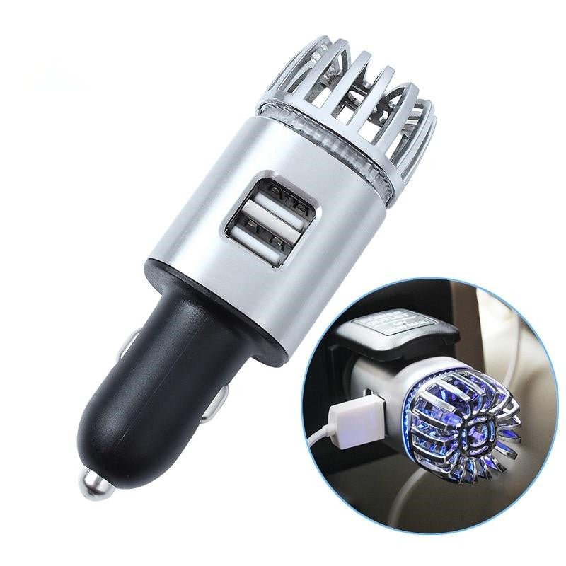 Ionkini 2-in-1 Car Air Purifier & Dual USB Quick Charger (Model JO-6291)