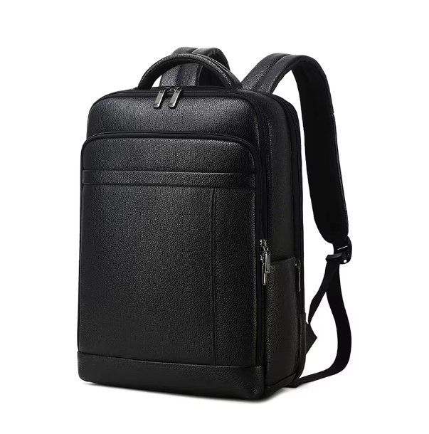 Walsun Smart Business Leather Backpack with Fingerprint Lock & USB Charging
