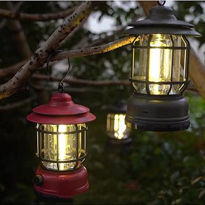 Elite Vintage Ambient Camping Lantern – Rechargeable & Dimmable