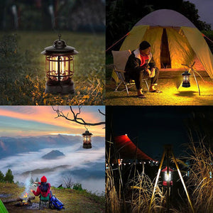 Elite Vintage Ambient Camping Lantern – Rechargeable & Dimmable