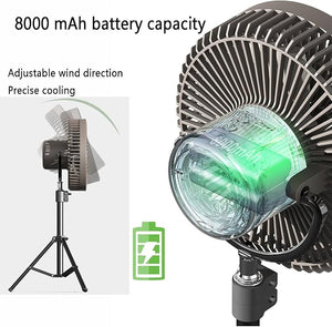 8000mAh Rechargeable Tripod Camping Fan (Multifunctional)
