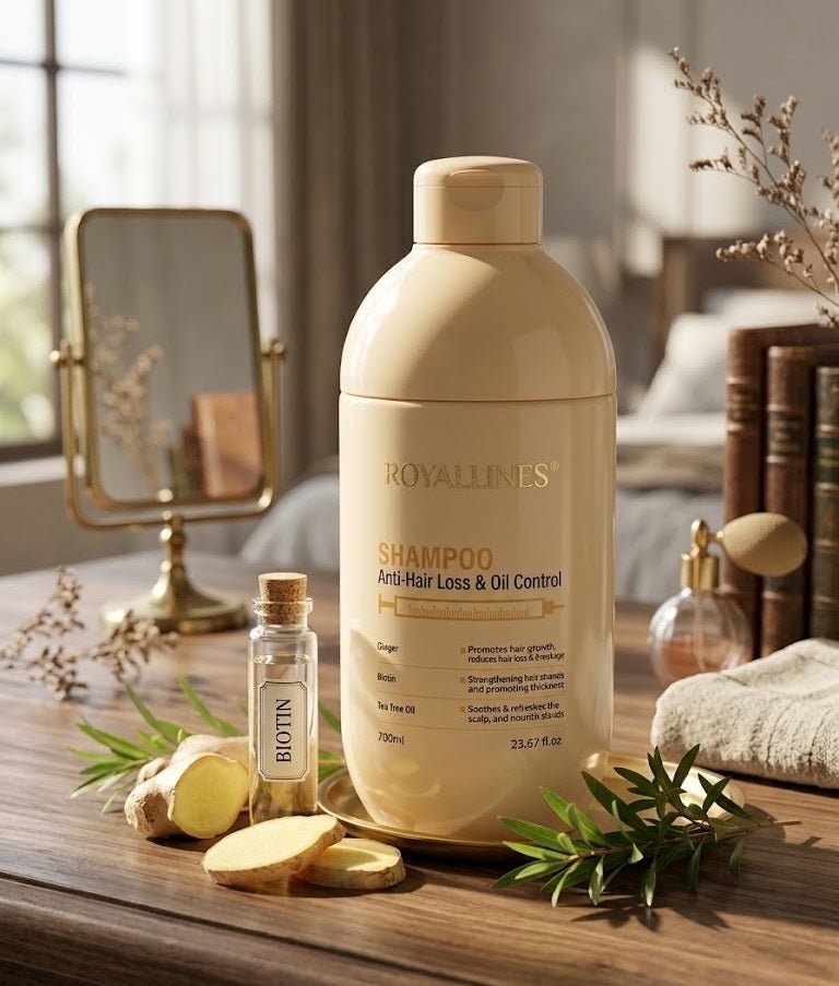 Royallines Anti-Hair Loss & Oil Control Shampoo Ginger + Biotin + Tea Tree Oil (700ml