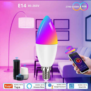 Smart WiFi RGB LED Candle Bulb (Model E14 Smart Lamp)