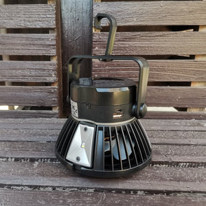 Solar-Powered Foldable Camping Fan & LED Tent Light (Rechargeable)