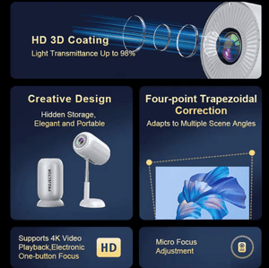 Vertical Smart HD Portable Mini Projector with 180° Rotation