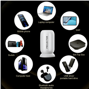 Vertical Smart HD Portable Mini Projector with 180° Rotation